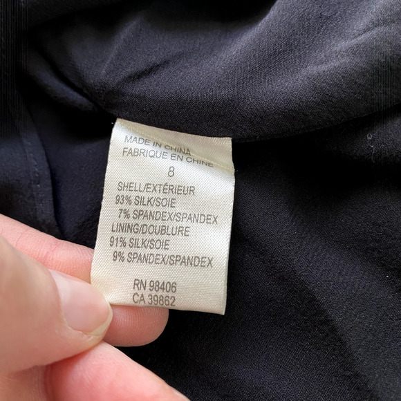 Theory Dress Size Small Black Silk Blend Strappy Sundress Summer Flowy LBD - Picture 7 of 8